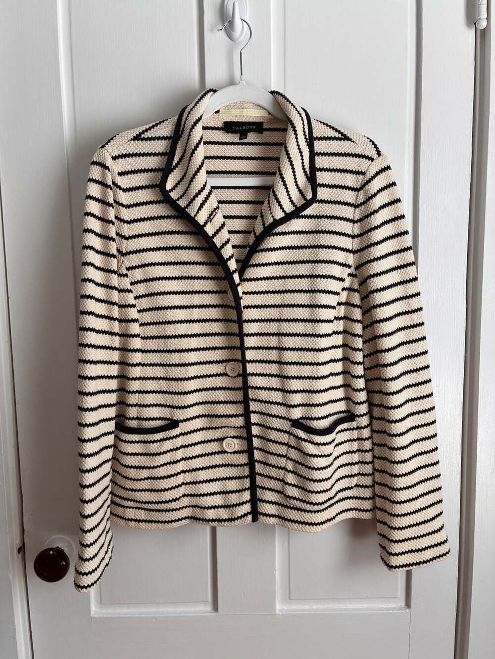 Talbots Striped Sweater Knit Blazer Size L